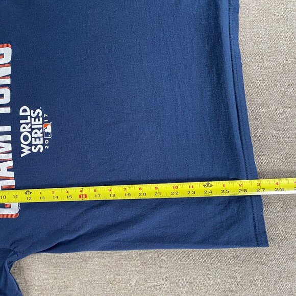 Houston Astros World Series Champions T-Shirt Top Men's Medium Blue Logo 2017 - Picture 8 of 8